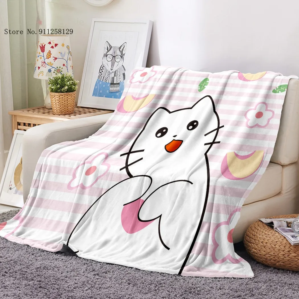 

Cartoon Cats Flannel Blanket 3D Print Colorful Animals Fleece Blanket Lovely Kawaii Throw Blanket For Bedroom Blanket Decor