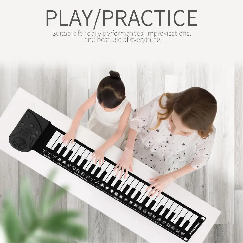 

Roll Up Piano Electronic Organ 49 Key Gift with Loud Speaker 49Key Music Children Electronic Keyboard Piano Entertainment