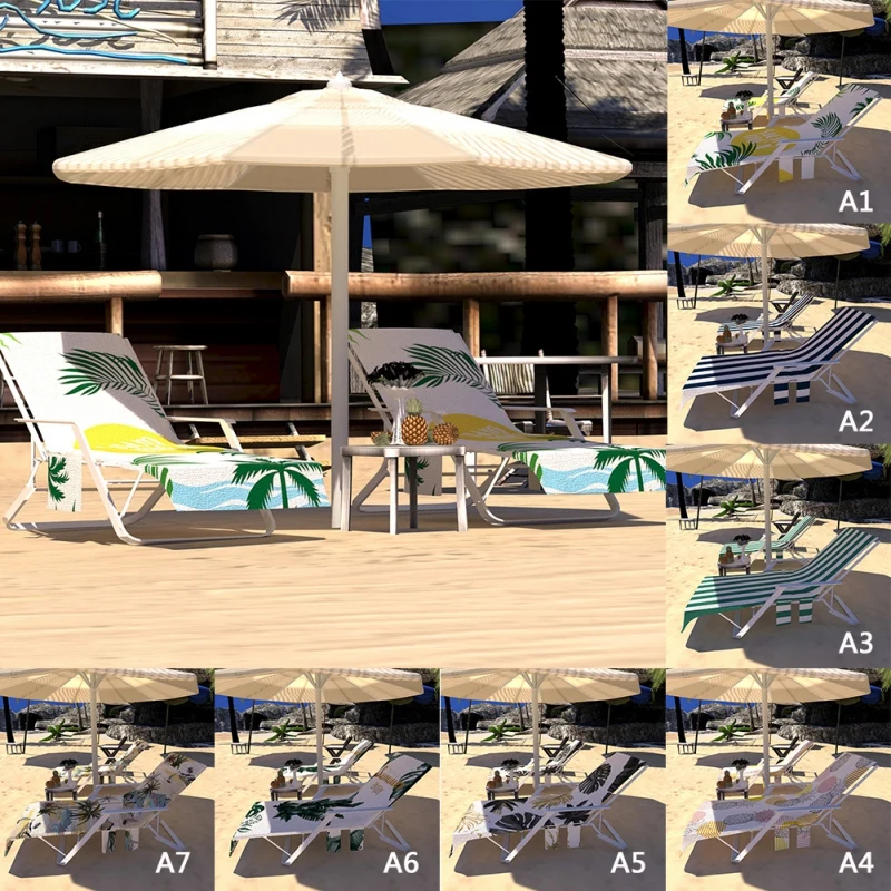 Ленивый шезлонг пляжное полотенце чехлы для стульев с карманами Быстросохнущий