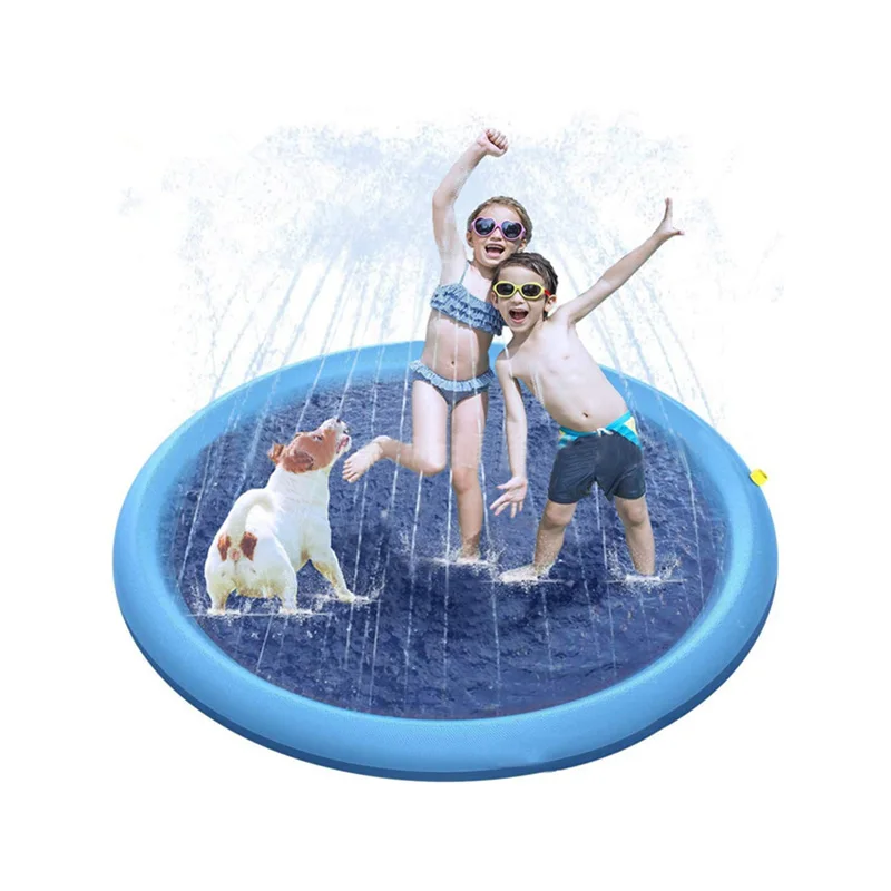 

170*170 см разбрызгиватель для домашних питомцев, утолщенный разбрызгиватель для бассейна, охлаждающий коврик, надувной прочный пористый разб...