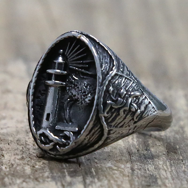 Уникальное скандинавский Викинг Маяк кольцо из нержавеющей стали мужские