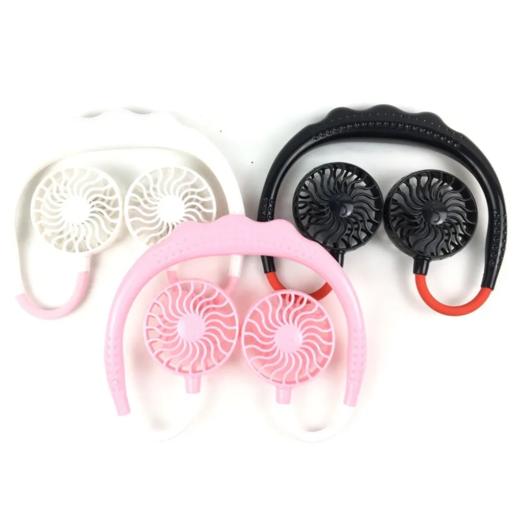 

USB Neck hanging mini fan home office rechargeable wearable fan 3 different speeds