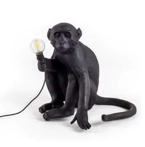 monkey table lamp Современная черная лампа в форме обезьяны смолы пеньковая веревка Seletti лампа в форме обезьяны Белая Гостиная обезьяна огни в подвесные светильники подвесной светильник E27 - Цвет корпуса: monkey table lamp