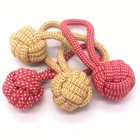 cotton rope ball dog chew toy puppy interactive molar hemp rope balls teeth cleaning rope knot toys dogs biting palying toy
