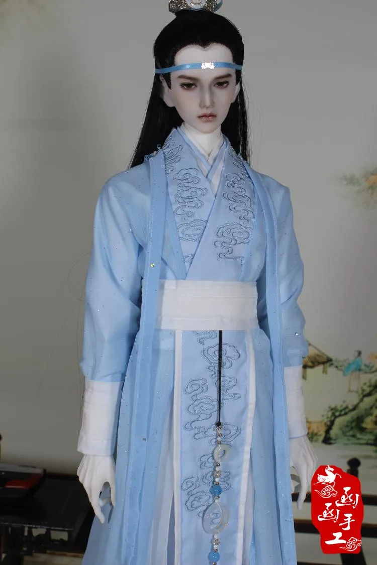 

70cm 1/3 BJD Doll Clothes The Untamed Lan Wangji Wang Yibo Blue Suit Custom Made Male Boy bjd Chinese Costume HighArt Collection