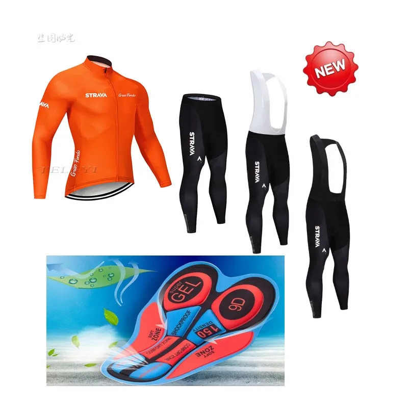 STRAVA темно синий Pro команда с длинным рукавом Майки Спортивные Ropa Ciclismo