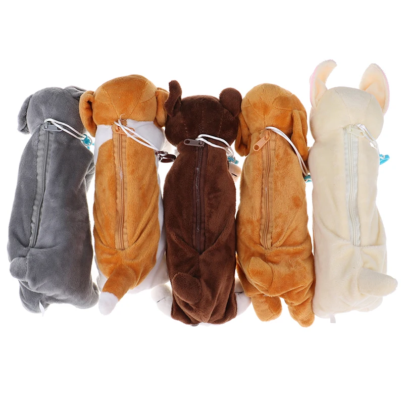 Креативная плюшевая сумка для ручек мультяшная собака игрушка канцелярских