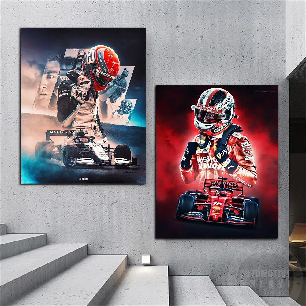 Настенное художественное полотно F1 Racer Formula 1 цифровая медиа плакат гонки