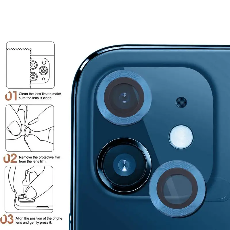 

Camera Lens Protector with Aluminum Alloy Ring Compatible for iPhone 12 Pro 12 Pro Max