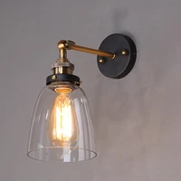vintage glass wall lamp loft american style sconce corridor aisel bedside room light fixture industrial home deco indoor lampara