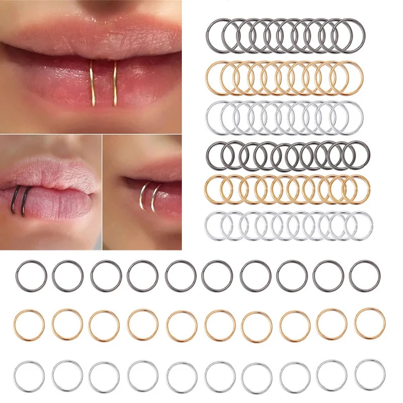 Кольцо для пирсинга носа из нержавеющей стали 60 шт./компл. | Украшения и