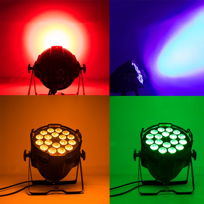 Djworld светодиодный светильник 18x18 Вт алюминиевый сценический Par RGBWA + UV 6 в 1 DMX 512 Powercon