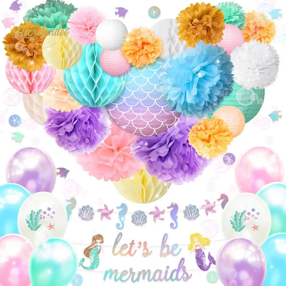 NICROLANDEE 39 шт./компл. Let's Be Mermaids комплект украшений для вечеринки в винтажном стиле
