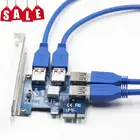 Переходник PCI-E на PCI-E, 1 поворот, 4 слота PCI-Express 1x на 16x, USB 3,0, для майнинга, специальная Райзер-карта, преобразователь PCIe для майнинга BTC Miner