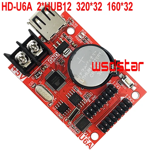 HD U6A 320*32 160*32 2 * HUB12 USB светодиодная (LED) контрольная карта Одноцветный P10 Новый Лидер