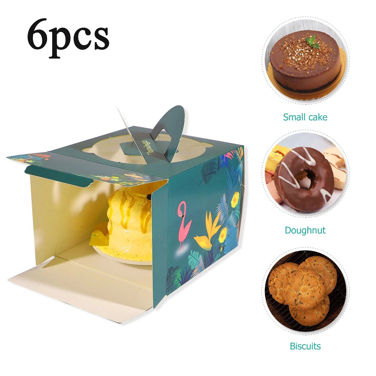 6 шт. бумажные мини коробки для выпечки 4 дюйма|Подарочные сумки и упаковка| |