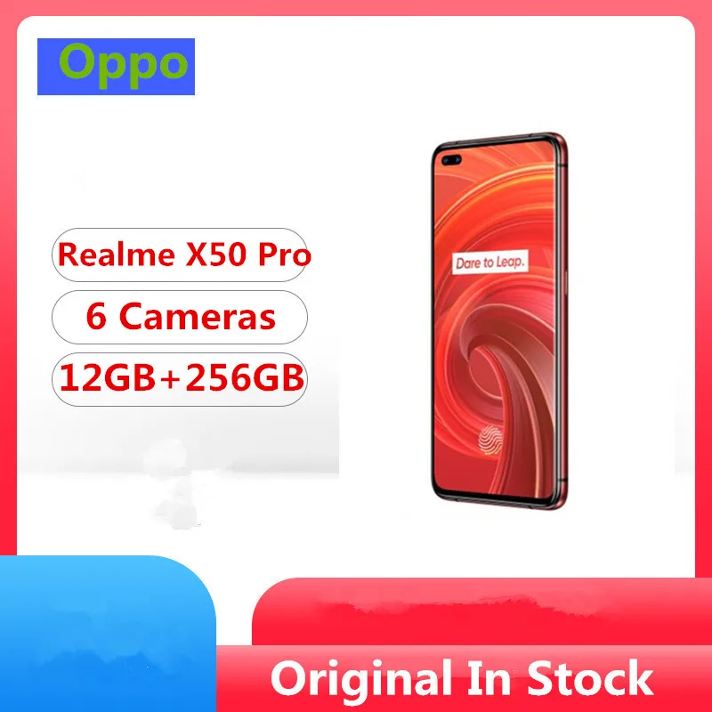 Смартфон в наличии Realme X50 Pro Snapdragon 865 Android 10 0 6 44 дюйма Super AMOLED 12 Гб ОЗУ 256 ПЗУ Мп + 32 МП