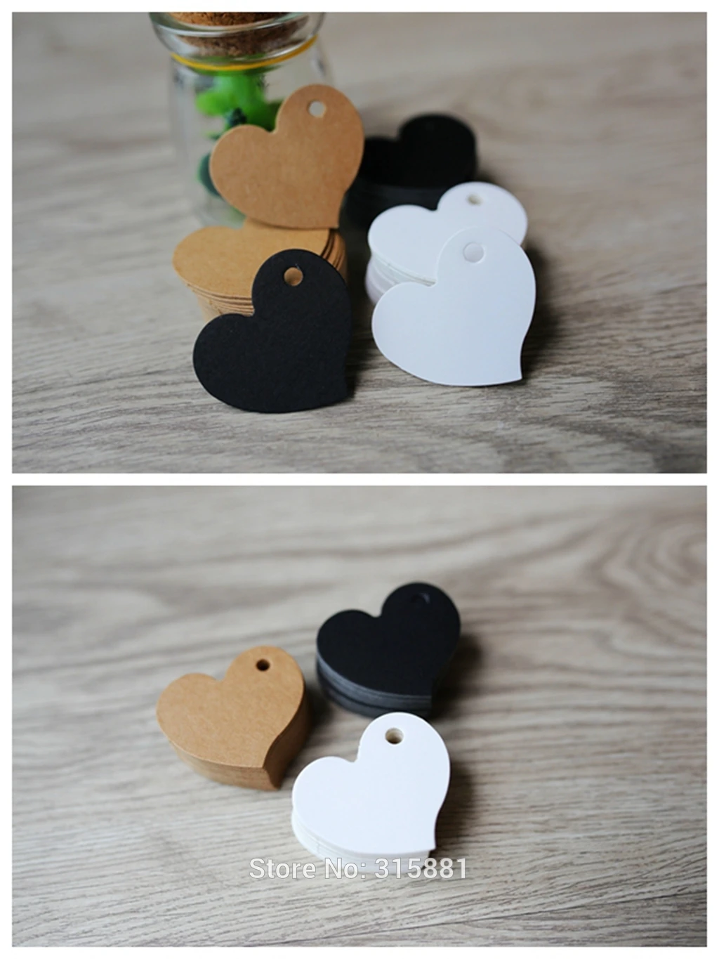 Подвески из крафт-бумаги в форме сердца бирки для свадебвечерние ценовая
