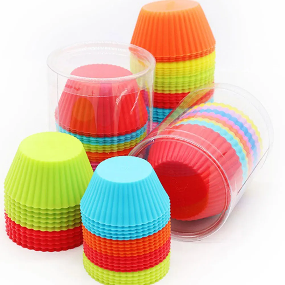 9 шт. DIY выпечки Силиконовые чехлы формы для маффинов многоразовые кекс лайнеры