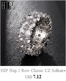 Хип-хоп популярные Bling Iced Out кубинская цепь медь циркон кольцо для мужчин женщин ювелирные изделия золото серебро