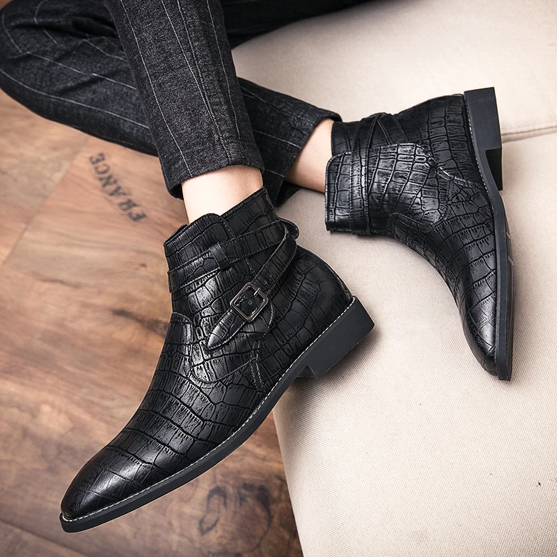 Осенне-зимние ботинки Мужская кожаная повседневная обувь Винтажные мужские