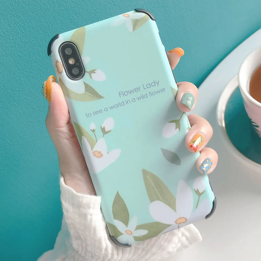 KISSCASE Модный цветочный чехол для телефона iPhone XS Max XR X 7 8 Plus skokproof IMD задняя крышка 6 6S