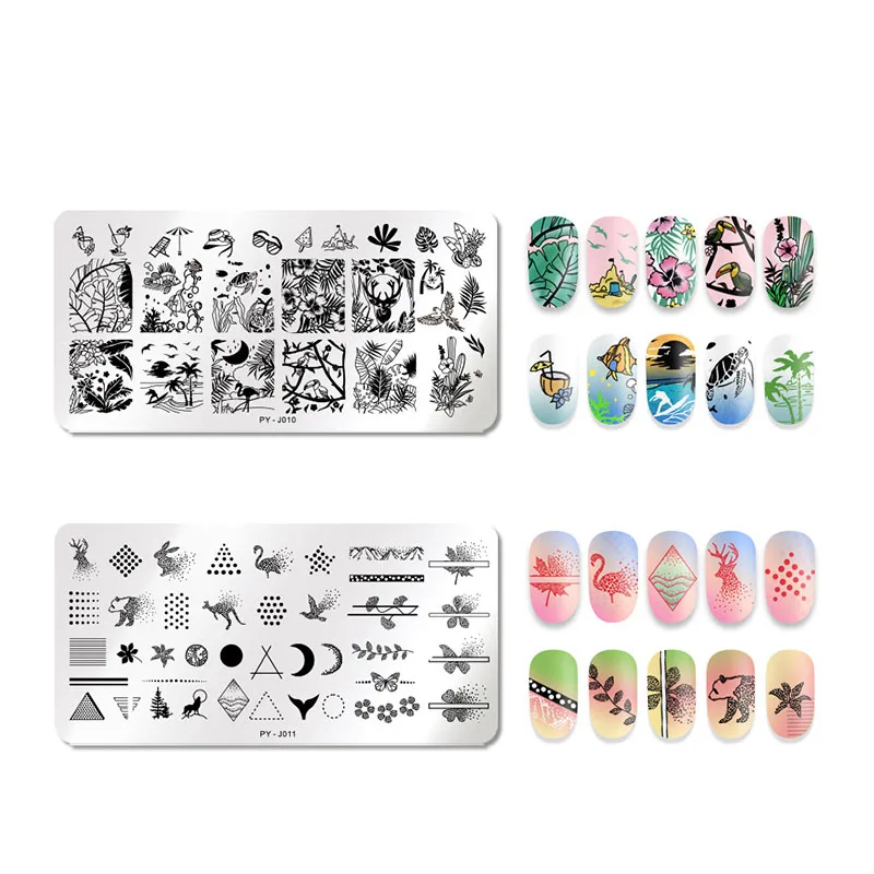 12*6cm Rectangle Nail Stamping Template Halloween Style pumpkin Spider Web Flower Patterns DIY Nail Designs Manicure Stamp Plate