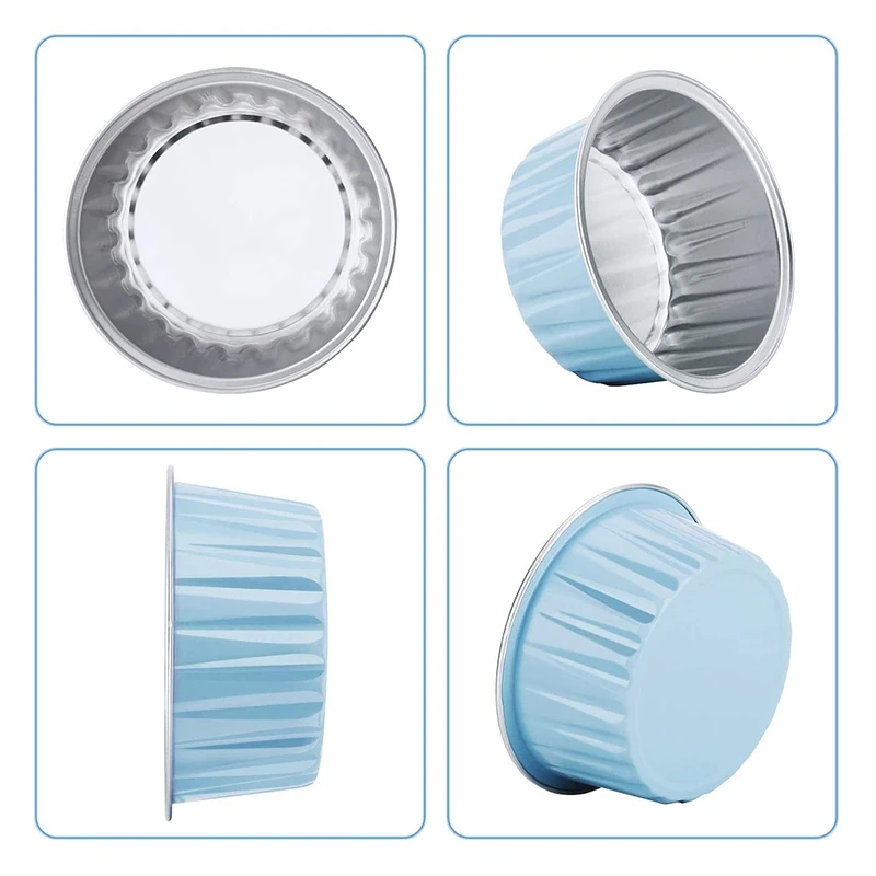 

100Pcs 5Oz 125Ml Disposable Cake Baking Cups Muffin Liners Cups with Lids Aluminum Foil Cupcake Baking Cups