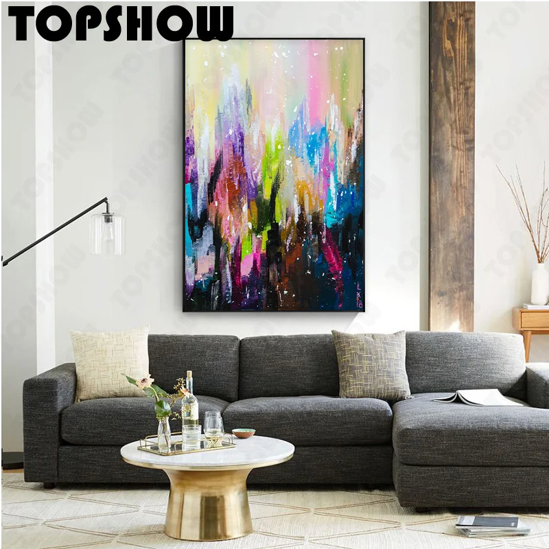 

Winter City Large Original Hand Painted Abstract Oil Painting Handmade Oil Painting Wall Art For Home Living Room