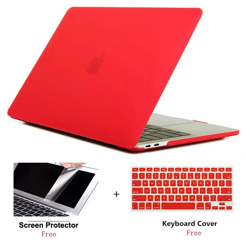 Red Для нового MacBook Pro 13 15 16 чехол A2141 A12159 A1708 w/out Touch Bar& retina прозрачный кристально Матовый Жесткий Чехол Air 11,6 13,3 A1932 - Цвет: Red