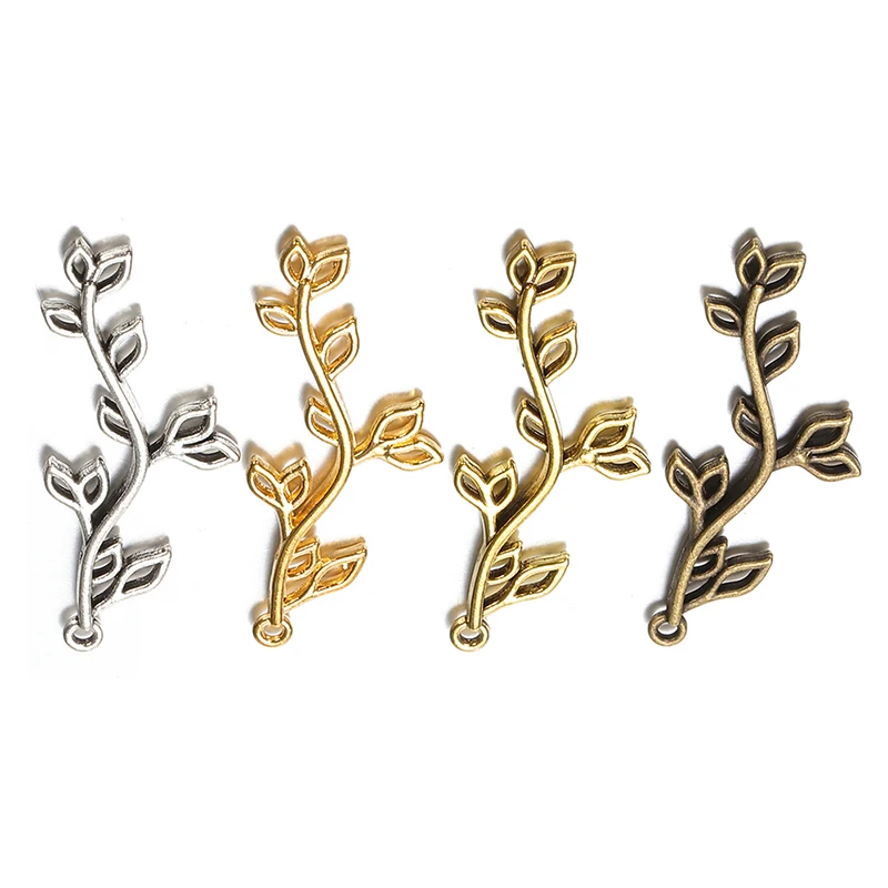 

20pcs Multi-Color Optional Retro Alloy Branch And Leaf Charms Pendants Connector For DIY Necklace Bracelet Jewelry Accessories