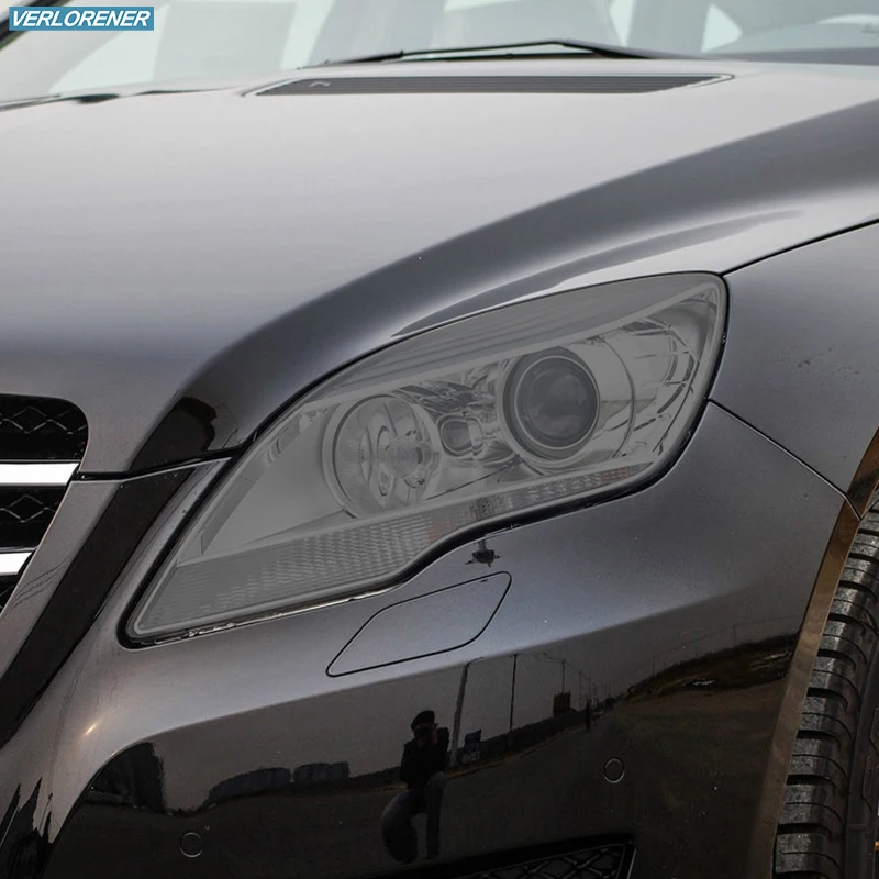 Car Headlight Protective Film Smoked Black Tint Wrap Vinyl Transparent TPU Sticker For Mercedes Benz R Class W251 2010-2017 AMG Car Headlight Protective Film Smoked Black Tint Wrap Vinyl Transparent TPU Sticker For Mercedes Benz R Class W251 2010-2017 AMG