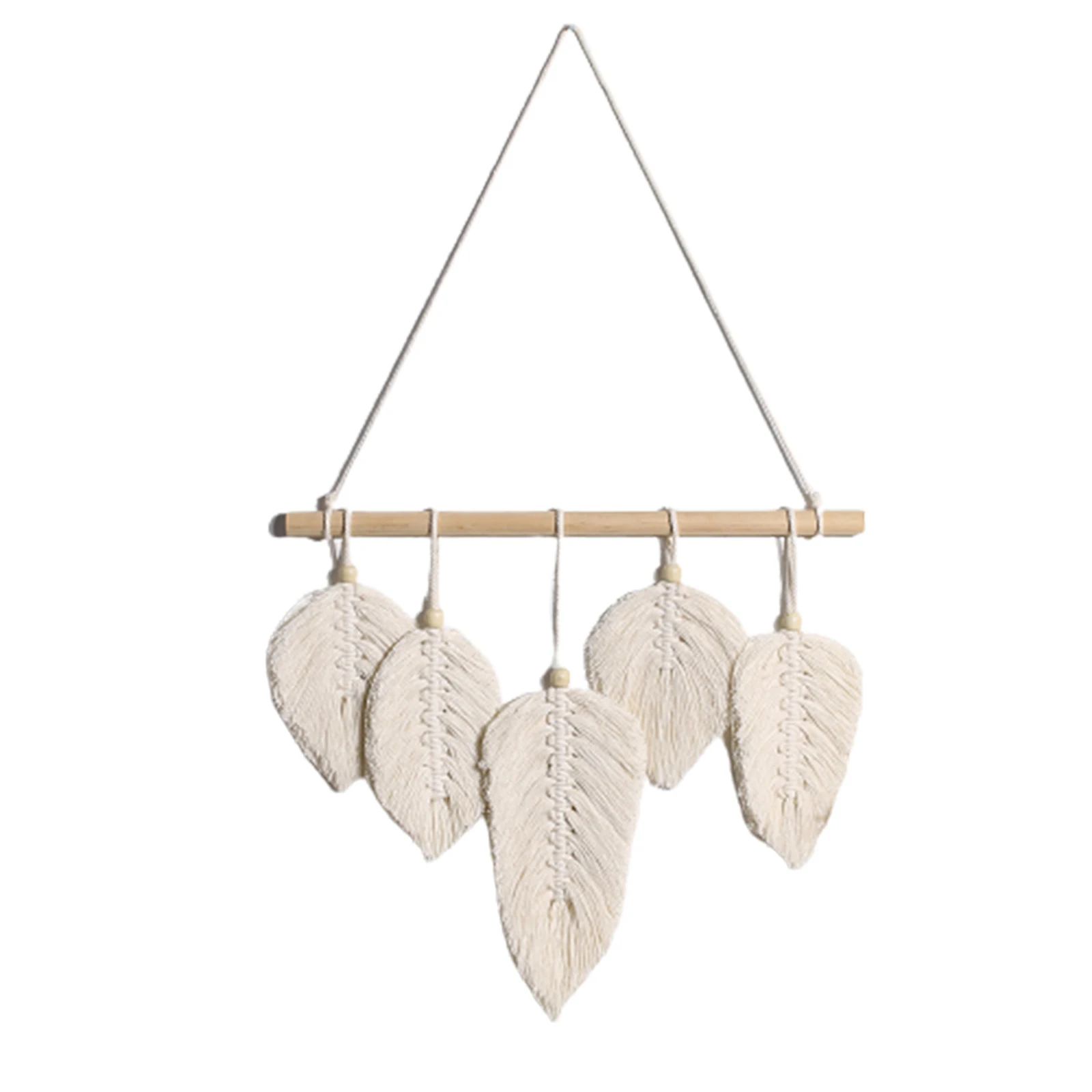 

Leaf Feather Wall Decoration Handmade Woven Cotton Thread Tapestry for Wedding Home Living Room PLDI889