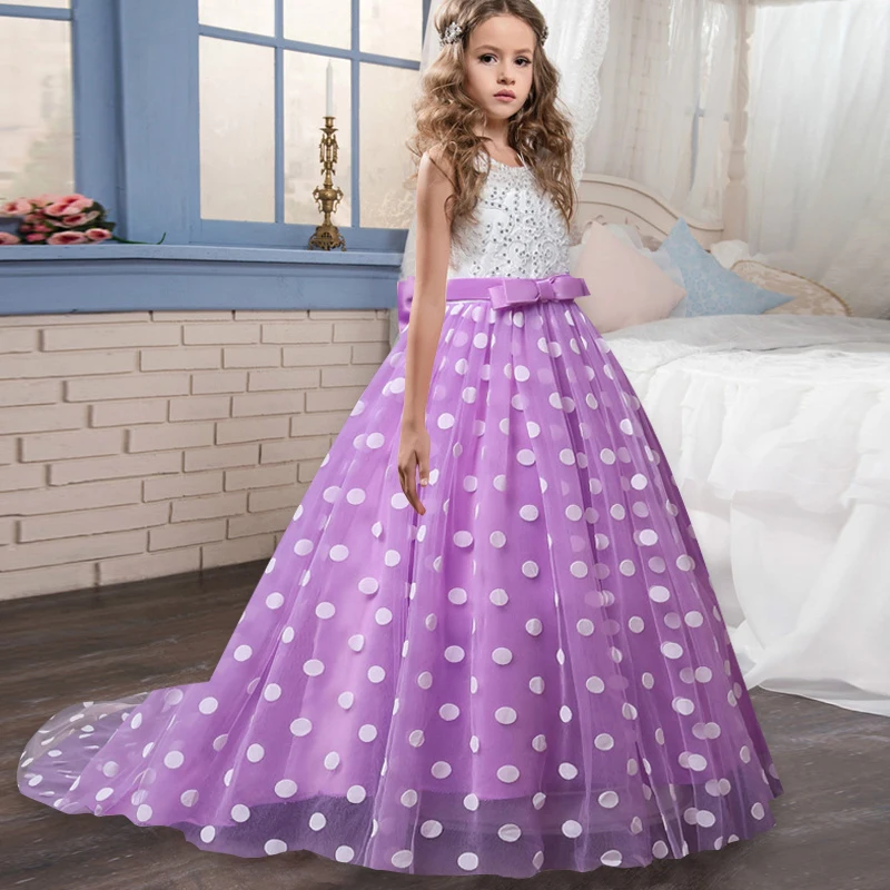 Summer Girls Party Dresses for 3-13 Years teens Little Flower Girl Beaded Birthday First Communion | Детская одежда и обувь