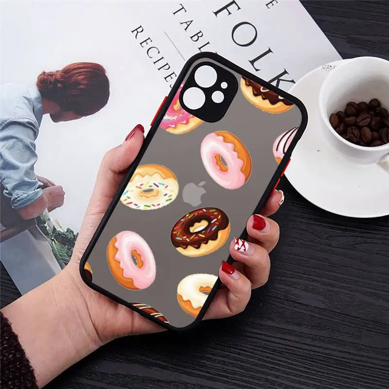 

Cute donut cake dessert Phone Case matte transparent For iphone 7 8 11 12 plus mini x xs xr pro max cover