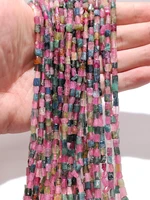 3a natural colorful tourmaline stone beads cylindrical shape loose bead for jewelry making diy bracelet accessories 15 7x10mm