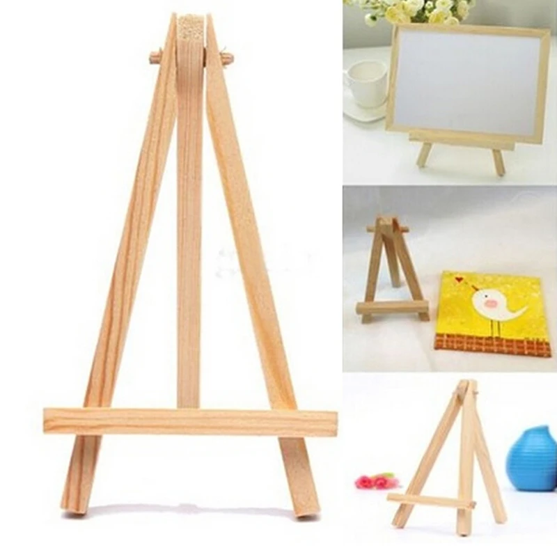 

1pc hot Mini Wood Display Easel Wood Easels For Paintings Craft Wedding Desk Decoration Business Card Stand