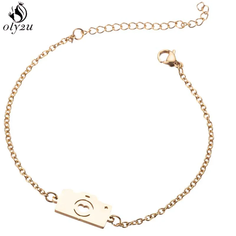 SL290G Oly2u винтажные серебряные подвески для камеры браслеты с подвесками для женщин ювелирные украшения, как на фото браслет лучший подарок для фотографического любовника bileklik - Окраска металла: SL290G