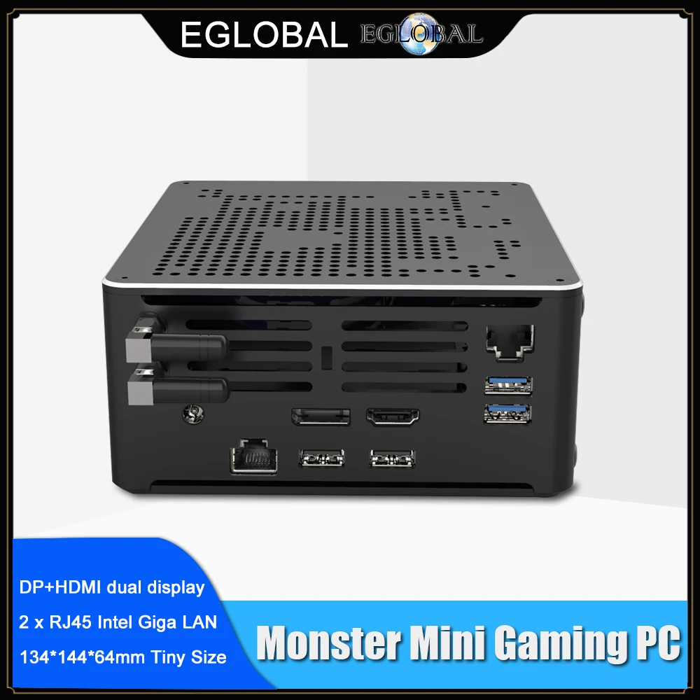 Мини компьютер Eglobal S210 Nuc Intel i9 9880H i7 9850H 2 LAN Windows 10 Pro * DDR4 M.2 NVMe AC Wifi настольный 4K DP