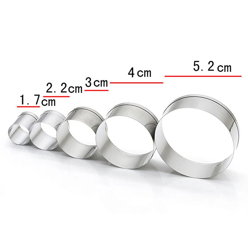 

5Pcs/Set Stainless Steel Round Polymer Clay Cutter Molds DIYTools Diy Pottery Ceramic Cutting Mould