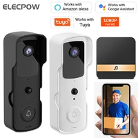 elecpow smart tuya doorbell home wireless bell ring with video camera night vision door chime waterproof hd remote monitoring