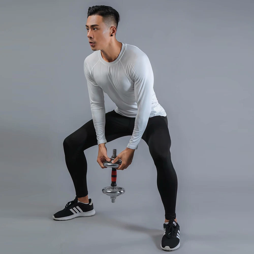 Autumn Compression and Quick Drying Men Sport Suit Polyester Running Clothes Joggers Training Fitness Gym Workout Set