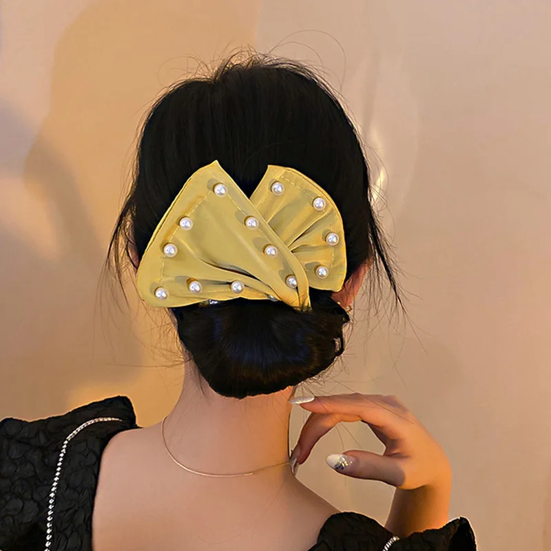

1Pcs Deft Bun Hair Bun Maker Clip Women Summer Headband Print Hairpin Hair Bands Donut Bun Former Maker Hair Styling Tools