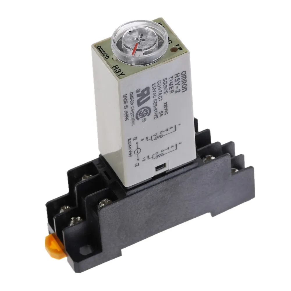 Таймер задержки 0-30 сек H3Y-2 DC12V DC24V AC110V AC220V реле времени с PYF08A 8pin база Мини реле времени