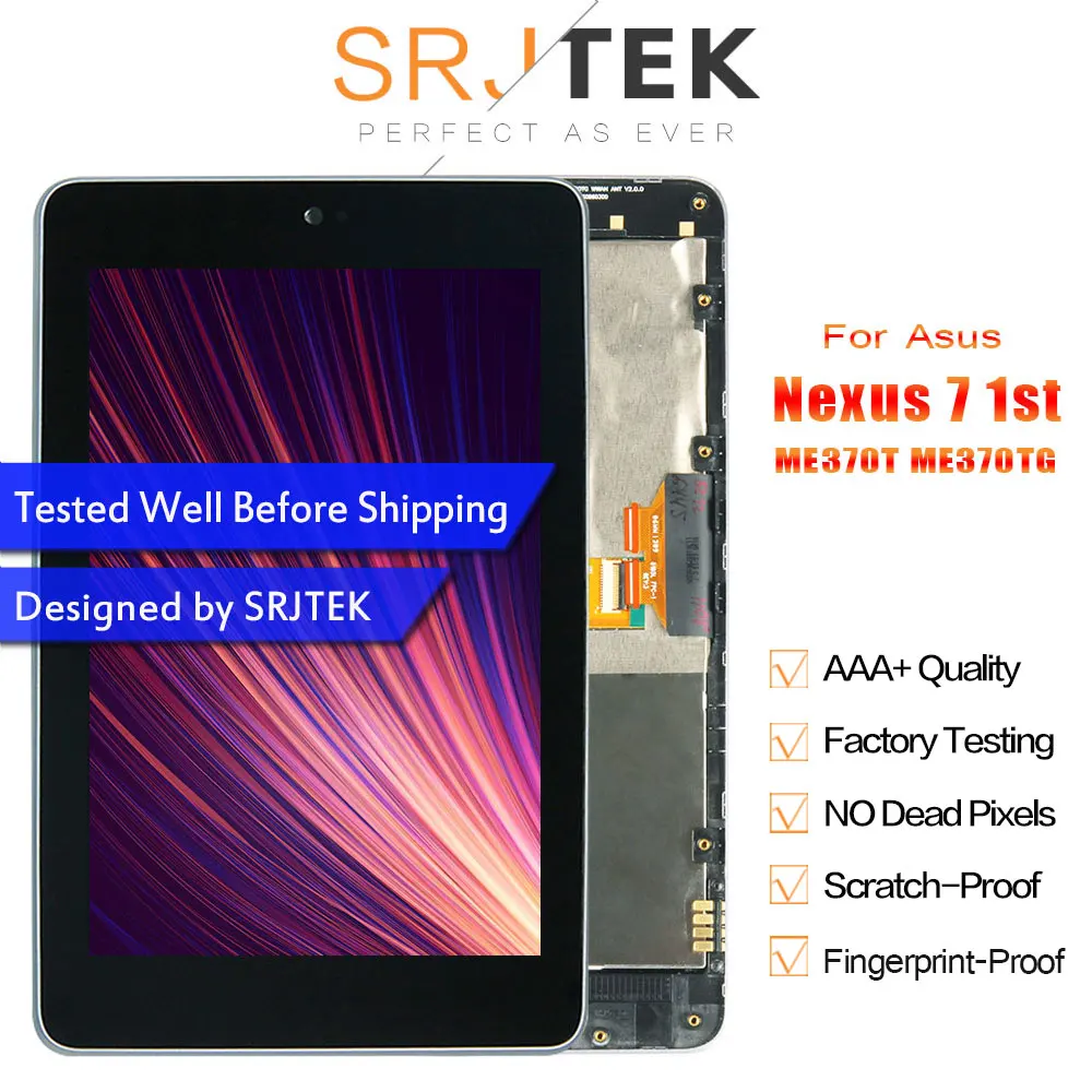 ЖК экран с дигитайзером сенсорного экрана в сборе и рамкой для Asus Google Nexus 7 1st Gen Nexus7
