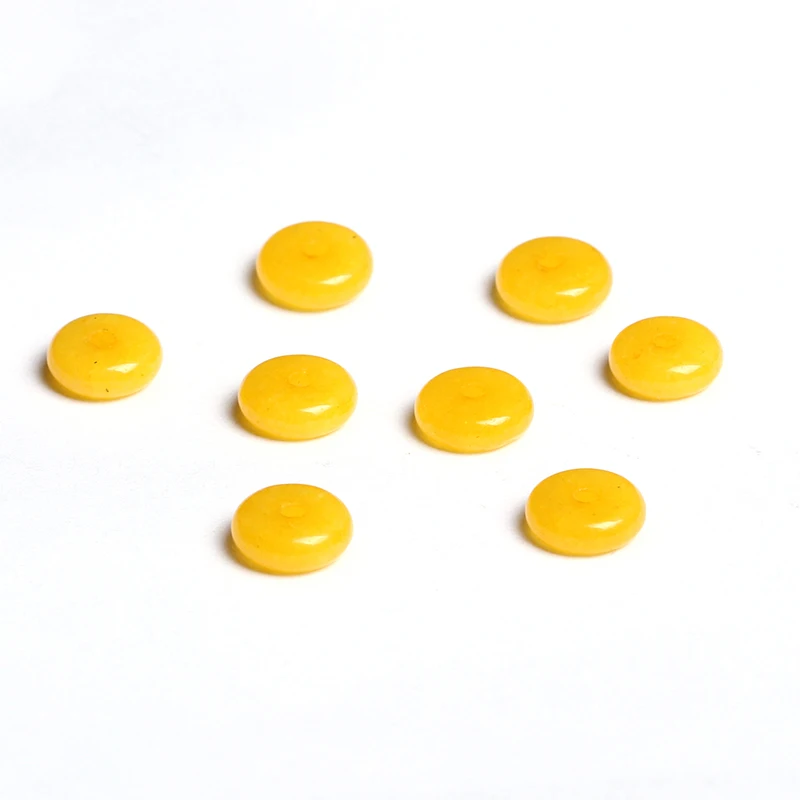 4A Natural Yellow Chalcedony Quartz Crystal Single Bead DIY Beads for Jewelry Making
