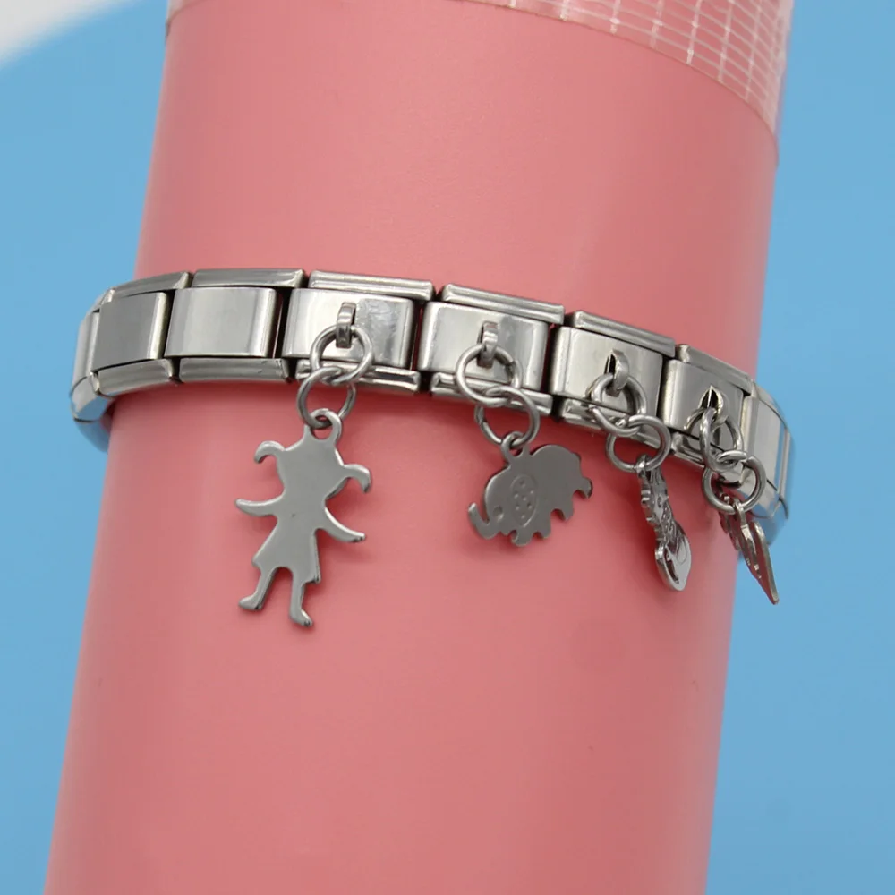 Hapiship 2018 9mm Width Original Daisy Elephant Heart Dog Love High-end Charm Fit Bracelet Stainless Steel Jewelry Making DJ034 | Украшения