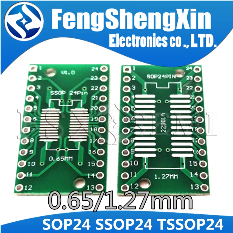 

100pcs/lot SOP24 SSOP24 TSSOP24 to DIP24 PCB Pinboard SMD To DIP 0.65mm/1.27mm to 2.54mm DIP Pin Pitch PCB Board Transfer Board