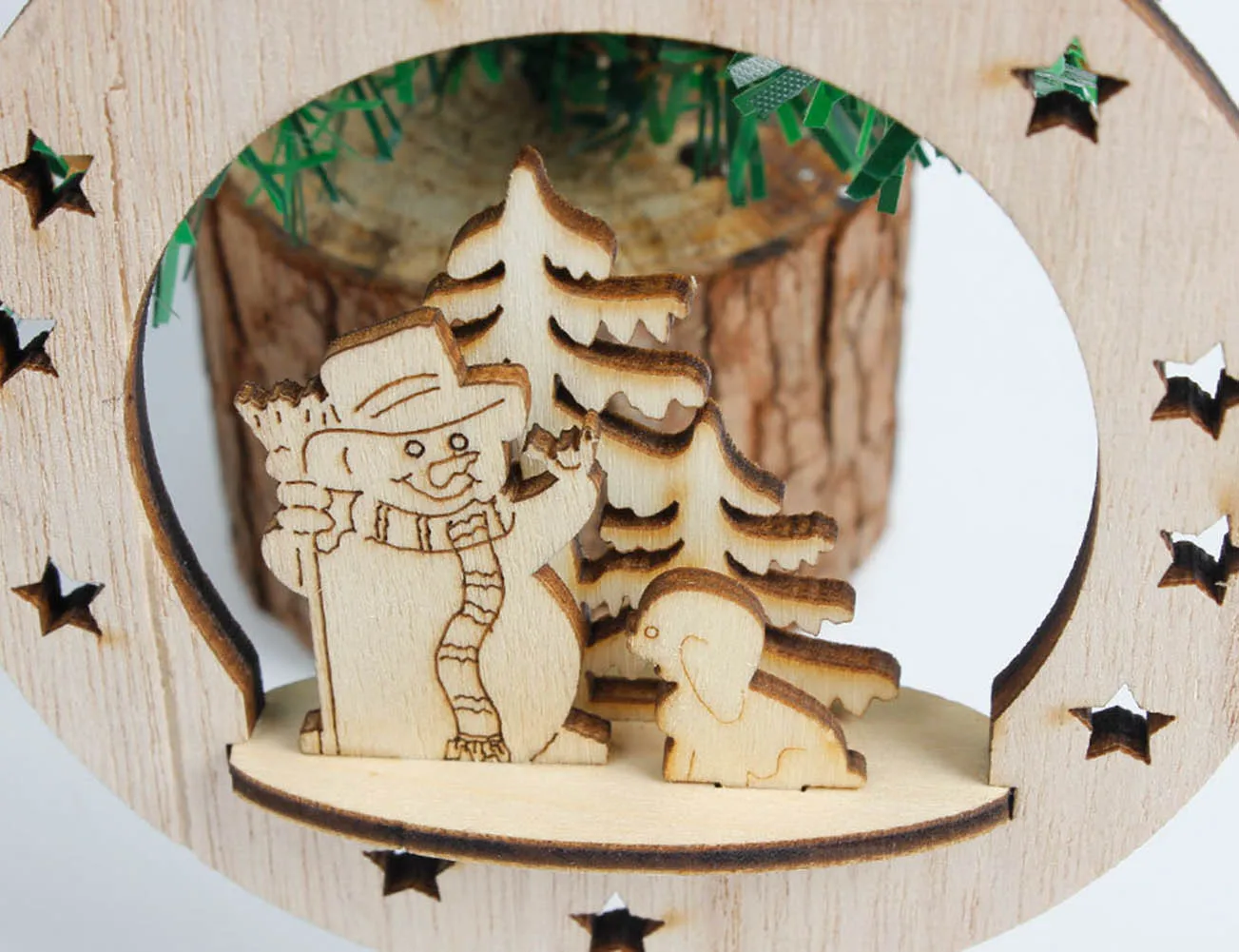 Рождественский Декор из дерева Колокольчик в форме сердца висящий объемной