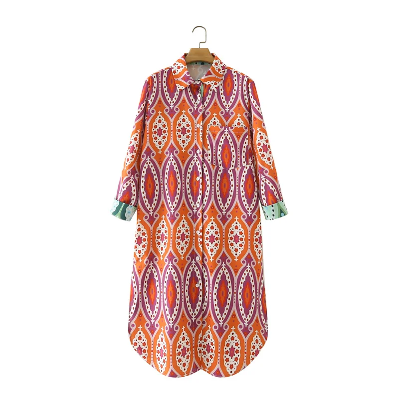 

Женское винтажное платье-рубашка в стиле ретро